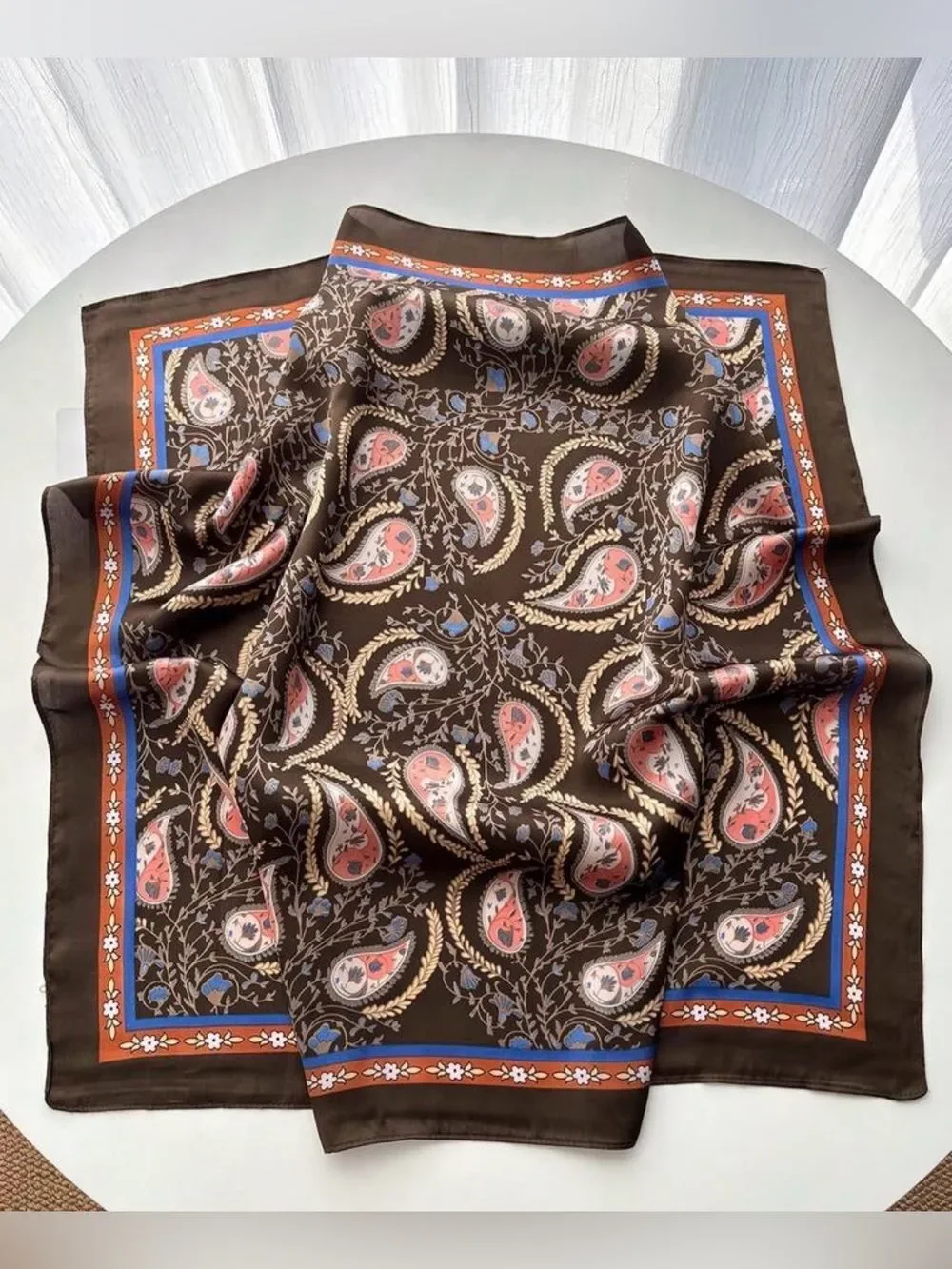 Brown Paisley Scarf A803